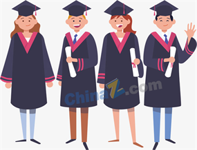 毕业生集体合照矢量素材